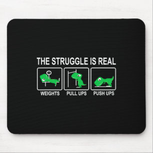 Dinosaur Gym Dino Workout Fun Strongman The Strugg Mouse Pad