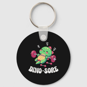 Dinosaur Gym Fitness Lifting Weights Workout Cute  Keychain