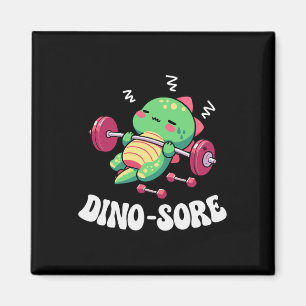 Dinosaur Gym Fitness Lifting Weights Workout Cute  Magnet