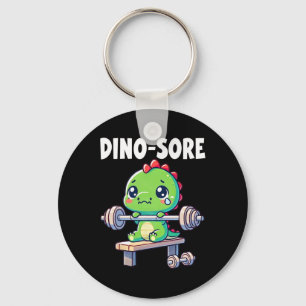 Dinosaur Gym Workout Fitness Lifting Weights Cute  Keychain