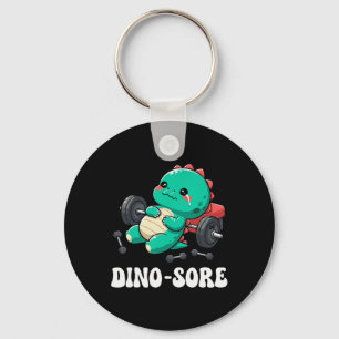 Dinosaur Gym Workout Fitness Lifting Weights Cute  Keychain