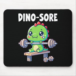 Dinosaur Gym Workout Fitness Lifting Weights Cute  Mouse Pad