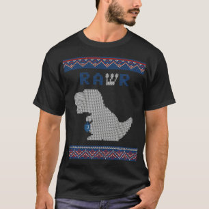 Dinosaur Hanukkah Dreidel Rawr Hannukah Ugly Sweat T-Shirt