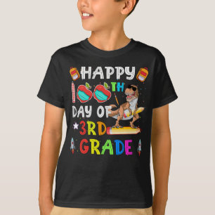 Dinosaur Happy 100th Day of 3rd Grade Teacher or  T-Shirt