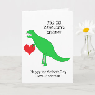 Dinosaur Happy 1st Mother's Day From Child Card