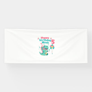 Dinosaur Happy Birthday Boy Banner Editable