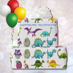 Dinosaur Happy Birthday Personalize Name Wrapping Paper<br><div class="desc">Dinosaur Happy Birthday Personalize Name Wrapping Paper</div>