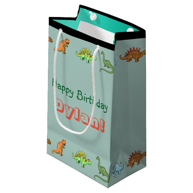Dinosaur Happy Birthday Personalized Bag (Front Angled)