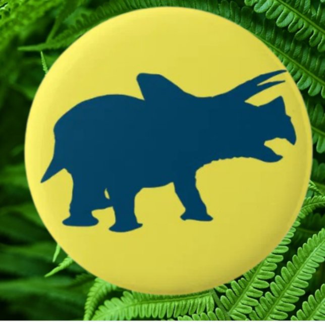 Dinosaur happy party  Yellow 2 Inch Round Button (Bring your dream party to life with our selection of quality Dinosaur themed party supplies )
