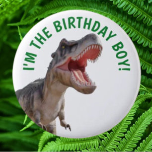 Dinosaur Happy T Rex BOY 2 Inch Round Button