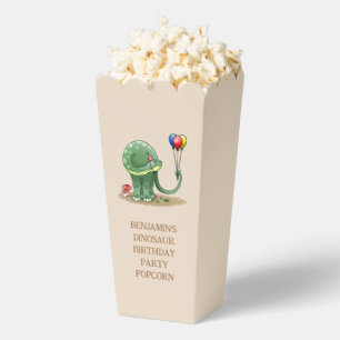 Dinosaur holding Balloons Popcorn Favor Box