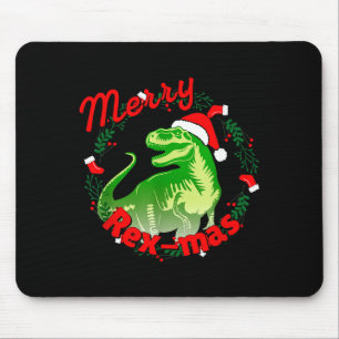 Dinosaur Holiday Merry Christmas Juric Tyrannosaur Mouse Pad