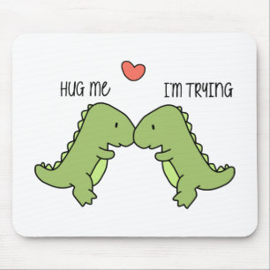 Dinosaur hug me mouse pad