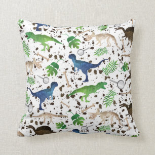 Dinosaur Hunt! Dinosaurs on Safari Boys Kids Throw Pillow