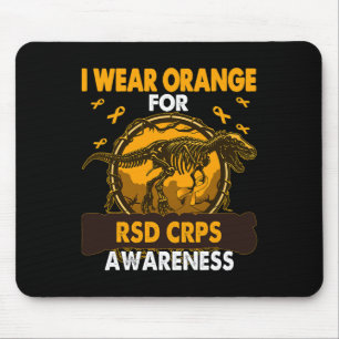 Dinosaur I Wear Orange For Rsd Crps Awareness Mouse Pad