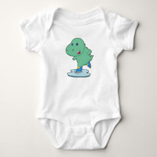 Dinosaur Ice skating Ice skates Baby Bodysuit