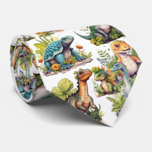 Dinosaur Illustration Tie