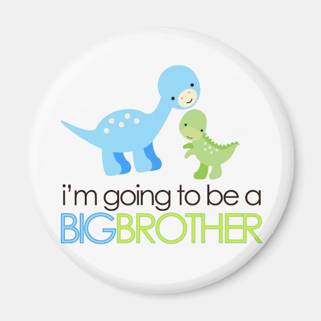 Dinosaur I'm Going to Be A Big Brother Magnet (Front)