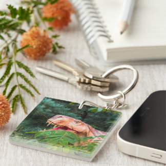 Dinosaur in the forest.  keychain