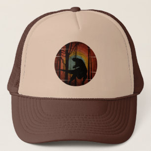 DINOSAUR IN THE WOODS FOREST TRUCKER HAT