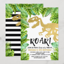 Dinosaur invitation à l'anniversaire Dino Party Bo