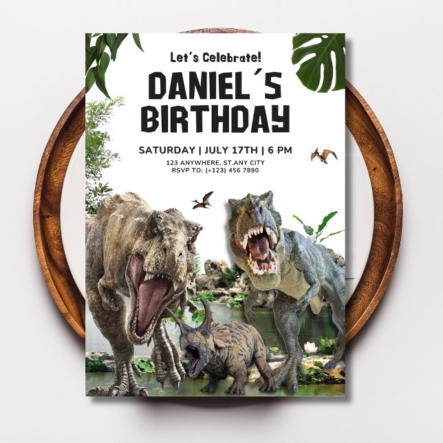Dinosaur invitation anniversaire Dino T-Rex annive (Créateur téléchargé)