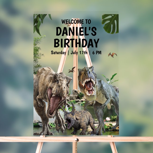 Dinosaur invitation anniversaire Dino T-Rex annive (Neutre)