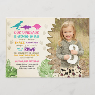 Dinosaur invitation anniversaire Fille Dinosaur fê