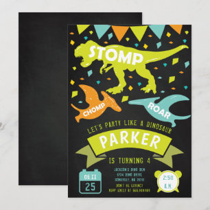 Dinosaur Invitation Anniversaire Moderne Tableau d