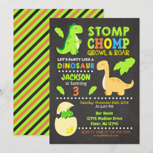 Dinosaur Invitation d'anniversaire pour un garçon