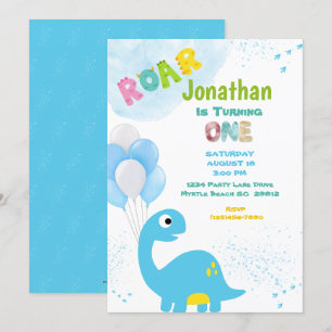 Dinosaur Invitation d'anniversaire pour un garçon