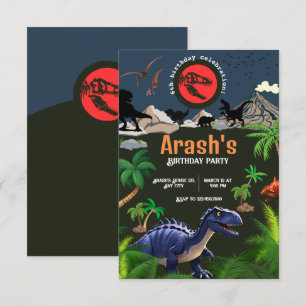 Dinosaur Invitation, Dinosaur Birthday Invitation