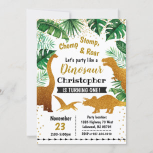 Dinosaur invitation, Dinosaur birthday  Invitation