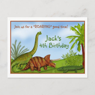 Dinosaur Invitation Postcard
