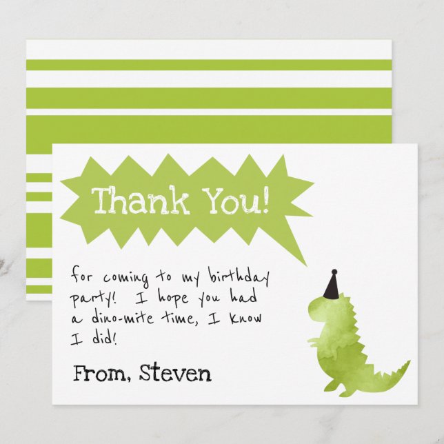 Dinosaur Invitation Stomp and Chomp Birthday boy (Front/Back)