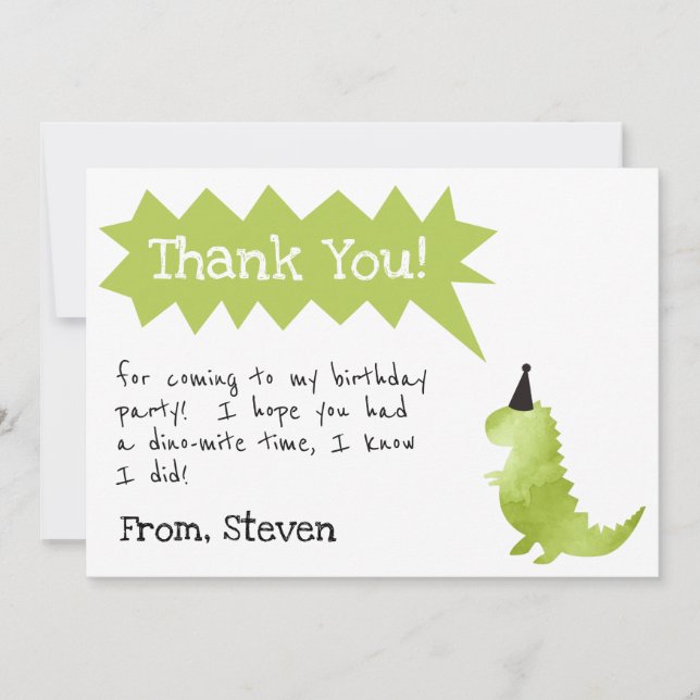 Dinosaur Invitation Stomp and Chomp Birthday boy (Front)