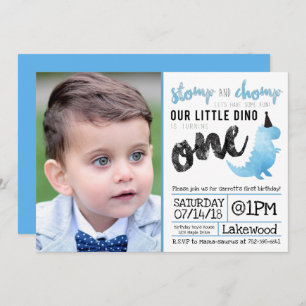 Dinosaur Invitation Stomp and Chomp First Birthday