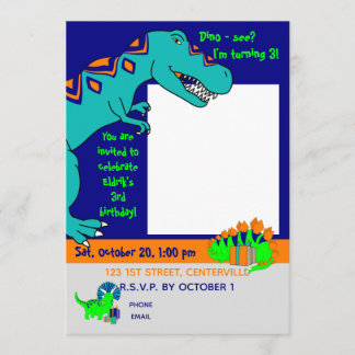 Dinosaur invitation vertical picture