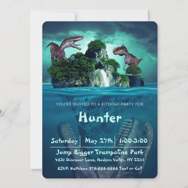 Dinosaur Island Birthday Party Invitation (Front)