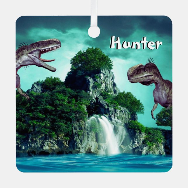 Dinosaur Island  Metal Ornament (Front)