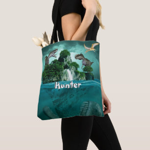 Dinosaur Island Personalized      Tote Bag