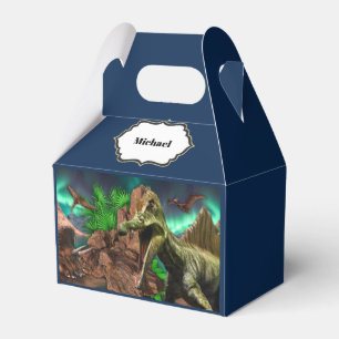 Dinosaur island pterodactyl t-rex boys party favor box
