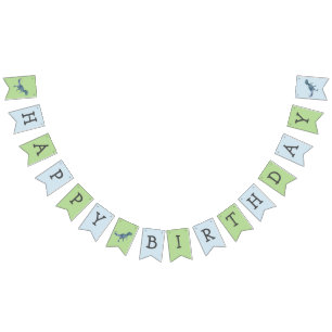 Dinosaur Joyeux Anniversaire Trex Bunting drapeaux