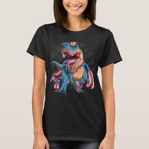 Dinosaur July 4th American Superhero T-Shirt