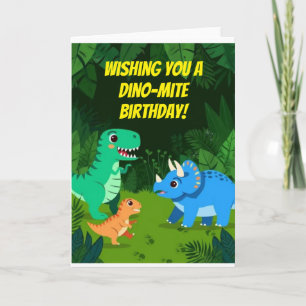  Dinosaur Jungle Happy Birthday Folded Card