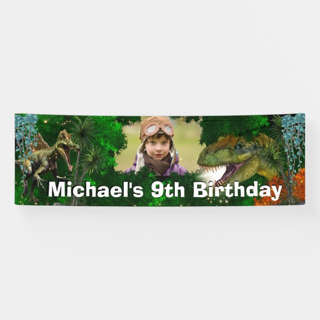 Dinosaur jungle T-rex boys photo Dino creatures Banner (Horizontal)