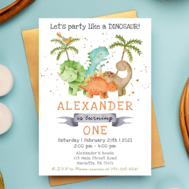 Dinosaur Jurassic Anniversaire Fête Invitation (Créateur téléchargé)