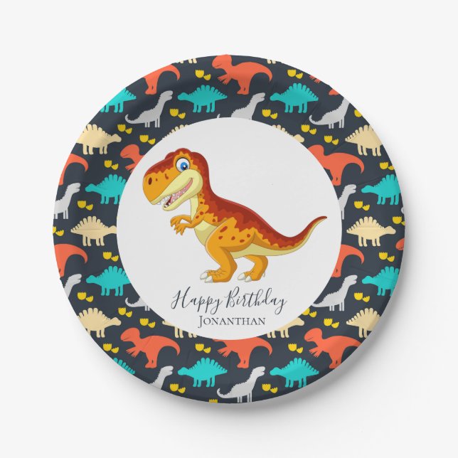 Dinosaur jurassic T Rex Party   Paper Plate (Front)