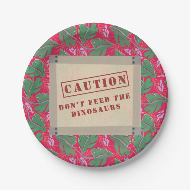 Dinosaur Jurrasic Boys Birthday Paper Plate (Front)