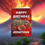 Dinosaur Kids  birthday card<br><div class="desc">Dinosaur Kids Jurassic Spinosaurus Birthday Card Make your little one's birthday extra special with Dinosaur Kids Jurassic Birthday Card! This personalized card is sure to bring joy and excitement to any dinosaur fan. With the click of a button, you can customize it with your own text, size, colour, and more...</div>